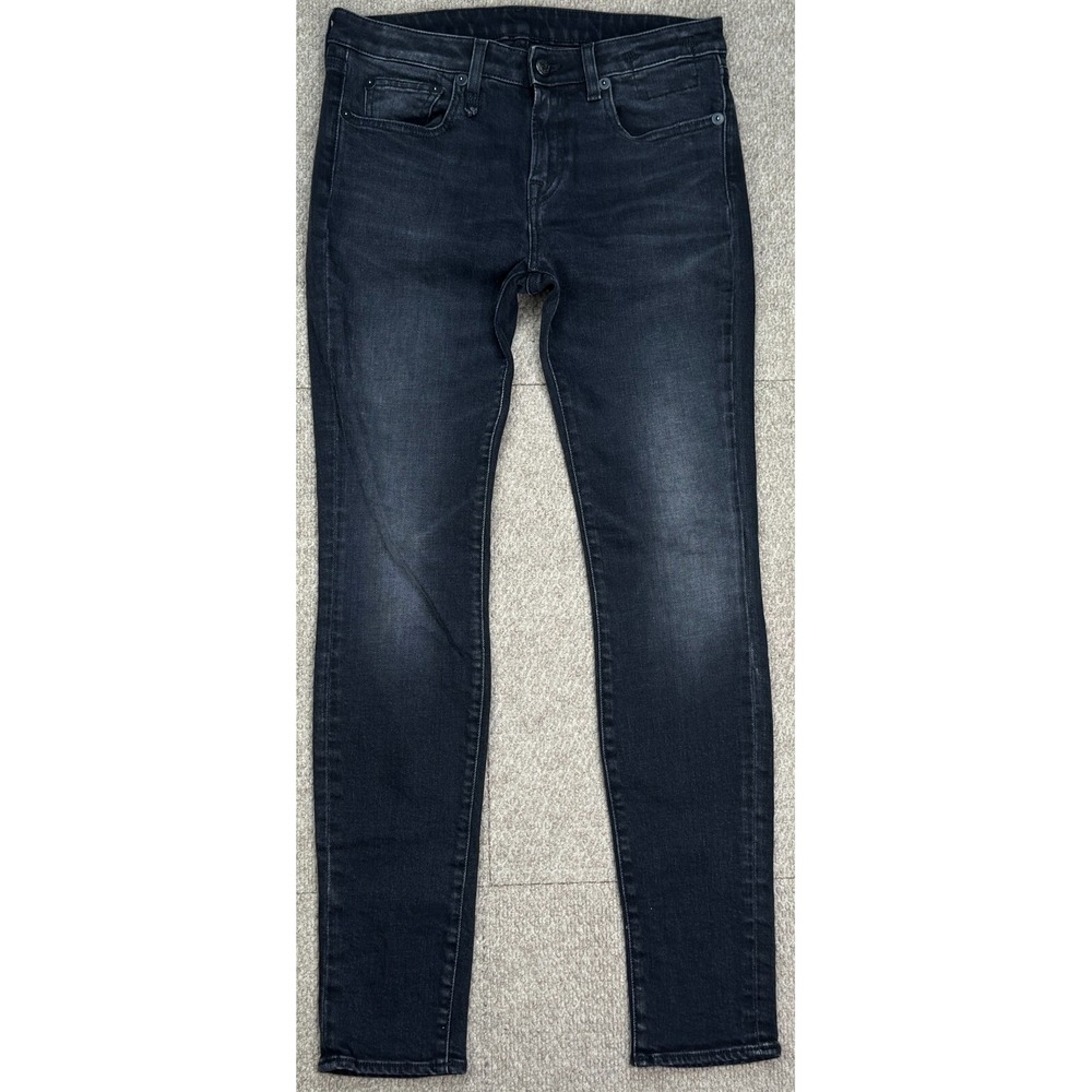 R13 Alison Skinny Women's Black 5 Pocket Denim Jeans Made In Italy Size 27
